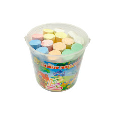 Мел цветной круглый большой в ведерке (15шт)