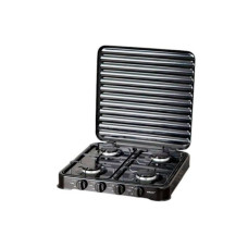 Плита газовая настольная на 4 конфорки 500х500х100мм с крышкой эмаль Плита газовая настольная на 4 конфорки 500х500х100мм с крышкой эмаль