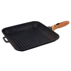 Сковорода чугунная 28*28*4см квадратная (гриль) Сковорода чугунная 28*28*4см квадратная (гриль)
