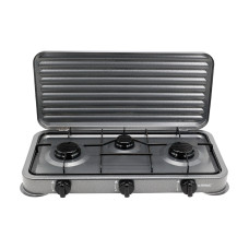 Плита газовая настольная на 3 конфорки 580х280х55мм с крышкой