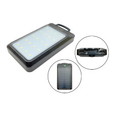 Павербанк солнечный 20000 mAh с фонарём и компасом (ударопрочный влагозащита)