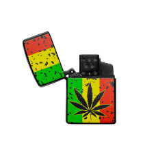 Зажигалка с пьезоподжигом турбо Piezo Cannabis