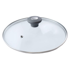 Крышка стеклянная Kamille - 220 мм серая (0823GR)