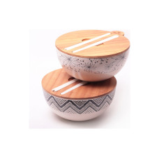 Миска бамбуковая Kamille - 240 мм с крышкой и палочками (4384) Миска бамбуковая Kamille - 240 мм с крышкой и палочками (4384)