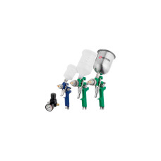 Набор краскопультов HVLP Intertool - 125-600 мл x 0,8-1,3-1,7 мм верхний бак (PT-1505)
