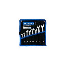Набор рожково-накидных ключей Apro - 8-19мм в чехле DIN3113 (8шт) (202237) Набор рожково-накидных ключей Apro - 8-19мм в чехле DIN3113 (8шт) (202237)