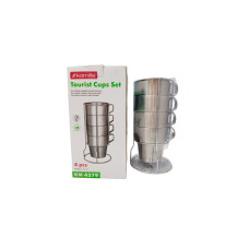 Набор чашек нержавеющих Kamille - 300мл (4шт) (4379)